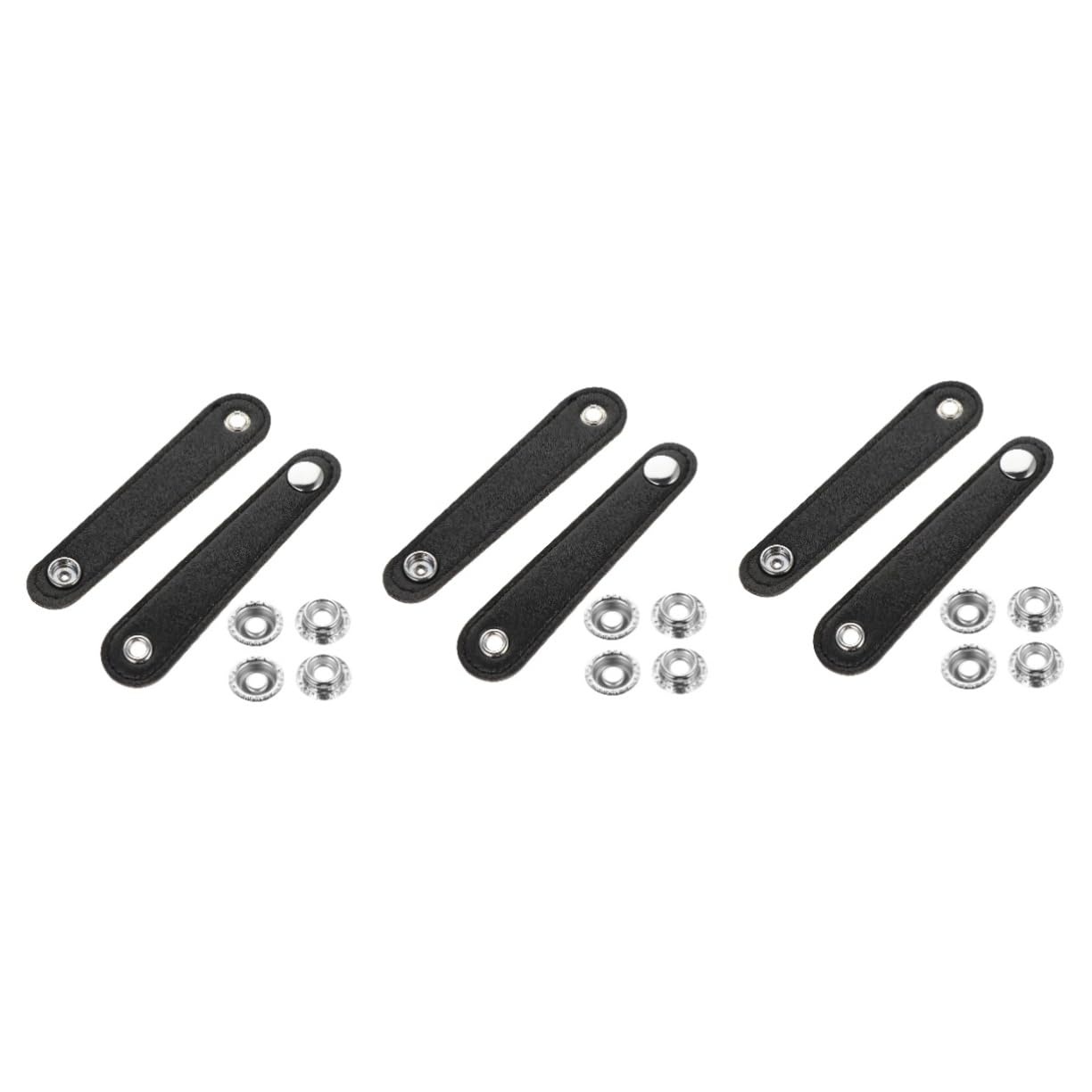 GLSTOY 3sets Universal Double-layer Leather Accordion Bellows Buckle Belt for Men Double Buckle Replacement Strap 2pcs*3