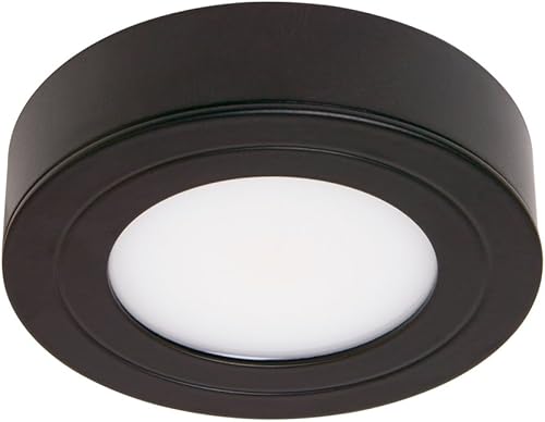 Armacost Lighting 223413 Purevue Led Puck Light en un acabado negro, blanco brillante
