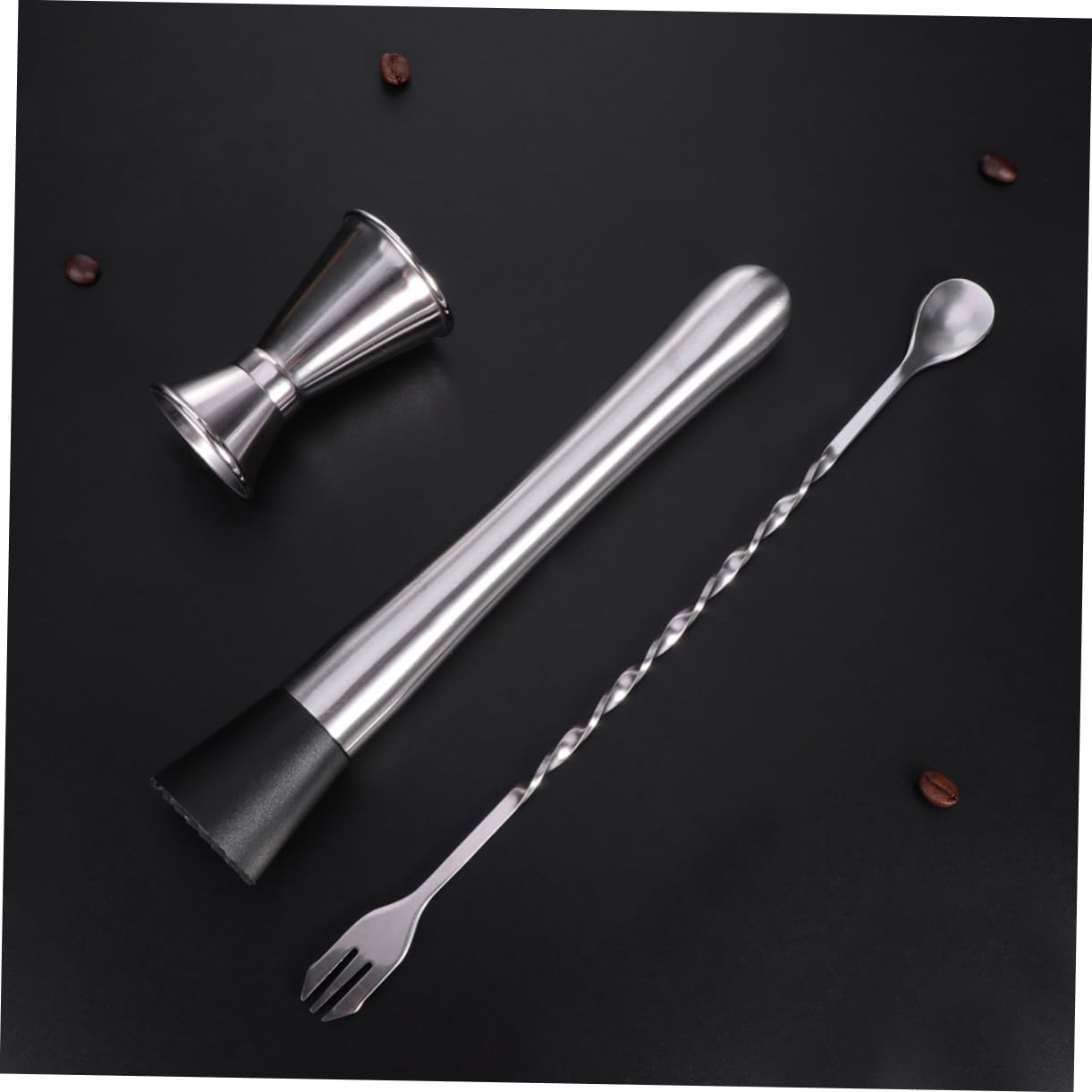 PRETYZOOM 4pcs Stainless Steel Cocktail Shaker Set Professional Barware for Bartenders and Mixologists