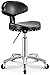 Stołek na kołach Spinning stołek na kołach, regulowana wysokość stołka z czarnym Syntetycznym skórzanym fotelem, regulowana wysokość 46-60 cm, podtrzymywana waga 160 kg, stołek siodłowy z oparcia na