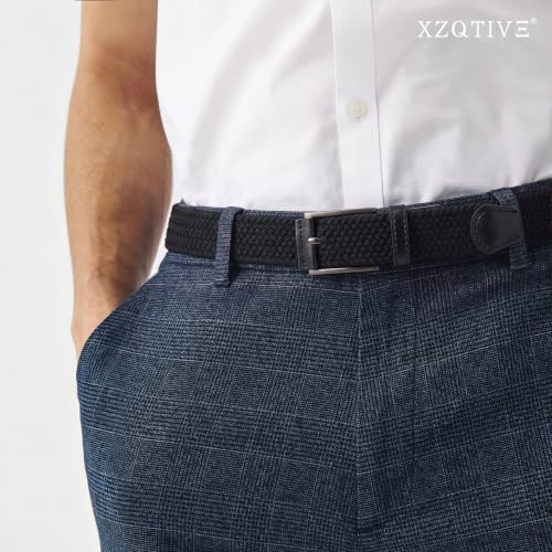 Image of XZQTIVE Braided Stretch Belt Mens Gift Elastic Woven Belt for Golf Casual Pants Shirts Jeans