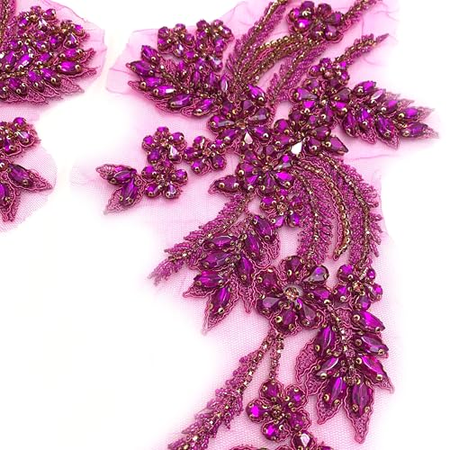 image for Labellezalady Hand-Made Beaded Rhinestons DIY Clothing Appliques Patch