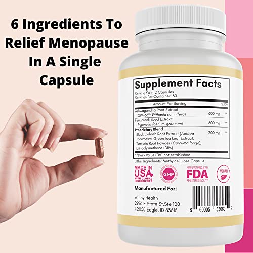 Wejoy Balance - For Menopause Hot Flashes, Weight Gain, Joint Support, Sleep, Night Sweats, Hair Loss, Mood Swings, Uniquely Formulated Menopause Supplements For Women (1 Bottle) #TOP3