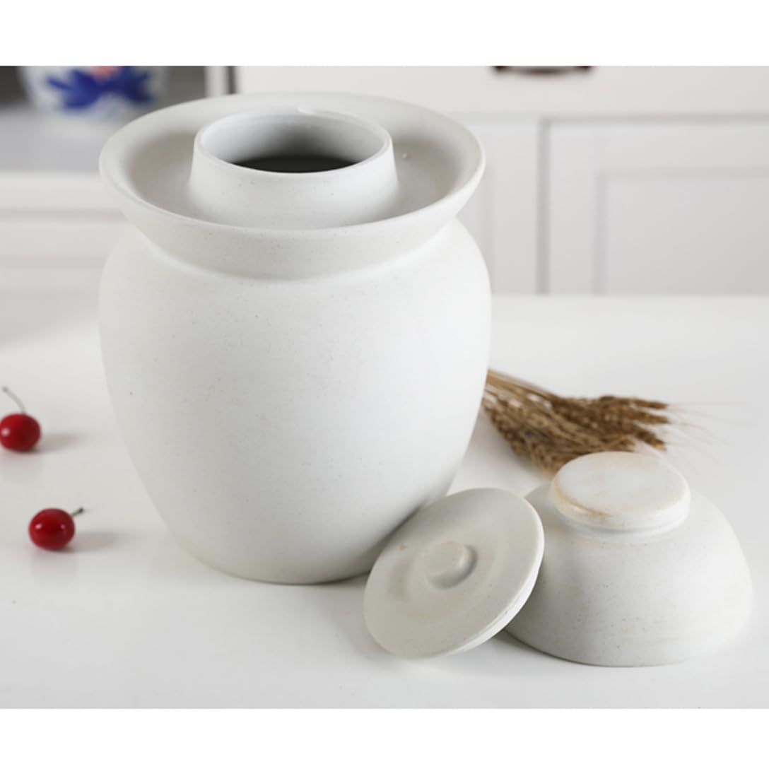 GVILTY Großes Keramikgurkenglas, Fermentationsglas, Fermentierende Crock Mit Wasserversiegelungs -Airllock -Deckel, Fermentationstank Für Das Einlegen Von Kimchi Sauerkraut 7L