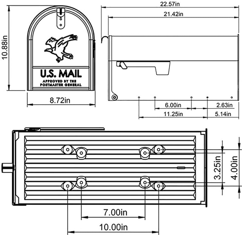 Plexon Large Capacity Green Post Mount Mailbox – Durable Galvanized Steel with Powder-Coated Finish – Fully Assembled Classic Style for Home or Office Use