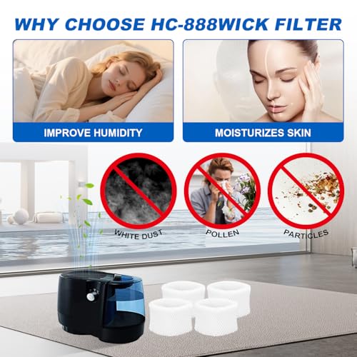 Humidifier Wicking Filters Compatible with Honeywell HC-888, HC-888N, 4 Pack Replacements Filter C for Honeywell HC888 Series HCM-890 HEV-320 & Duracraft D88 DCM-200(White) by LUOLIJNL - Image 5
