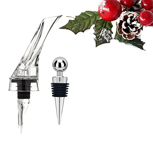 Premium Wine Aerator & Decanter Pourer with Bottle Stopper Gift Set
