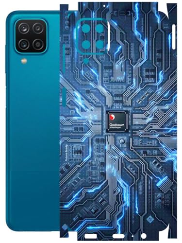 Image of AtOdds - Full Body Back Screen Guard Protector Film - Lamination Wrap Skin Sticker Compatible with Samsung Galaxy A12 | Scratchproof Matte Finish (Circuit)