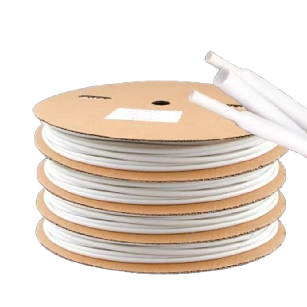 Guaina termorestringente 3:1, 15 m, guaina termorestringente per cavi elettrici (1, bianco, 50 mm)