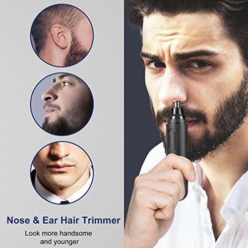Nose Hair Trimmer, Professional Painless Nose And Ear Hair Trimmer For Women Men Waterproof Stainless Steel Head Dual Edge Blades Nose Hair Remover Mute Efficient Battery-Operated Easy Cleansing #TOP1