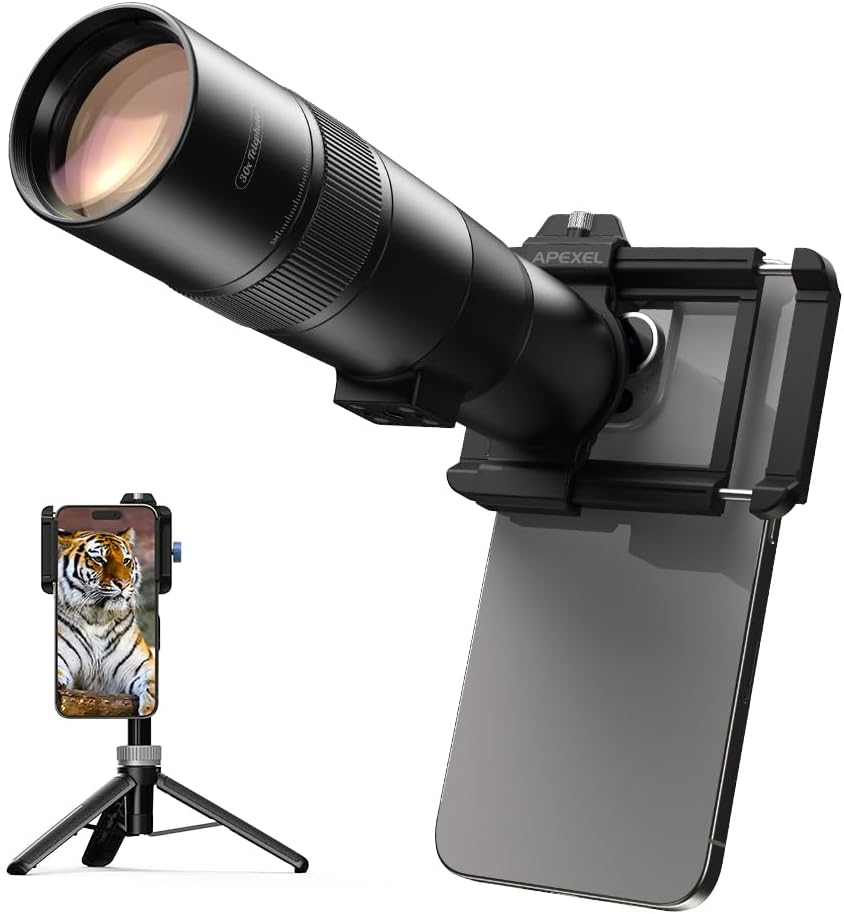 APEXEL 30X Telephoto Lens for iPhone with Tripod – Skilled Photog…