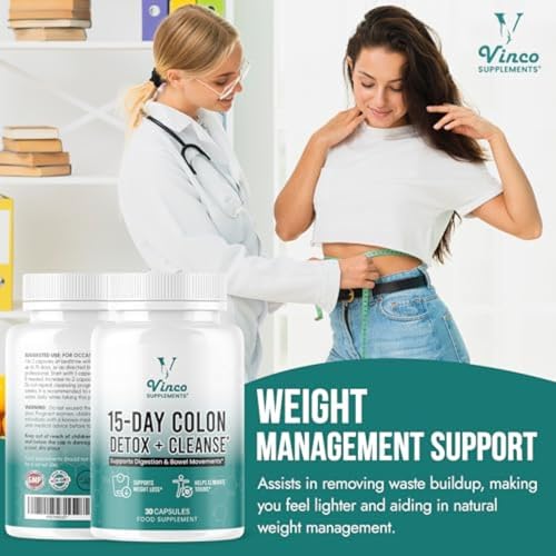 Vinco Colon Cleanse 15 Day Detox - Supports Weight Loss - Eliminates Toxins - Relieves Constipation & Bloating - Probiotics for Gut Health - Promotes Regularity - Herbal Stool Softener - Image 4