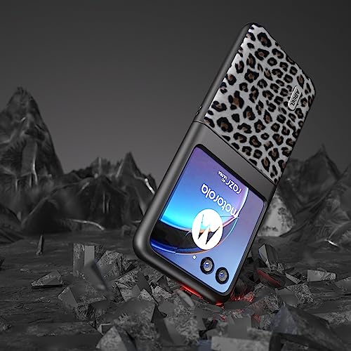 COQUE For Motorola Razr 40 Ultra phone case, folding flip leopard print phone case Motorola Razr 40 Ultra(Black) - Image 2
