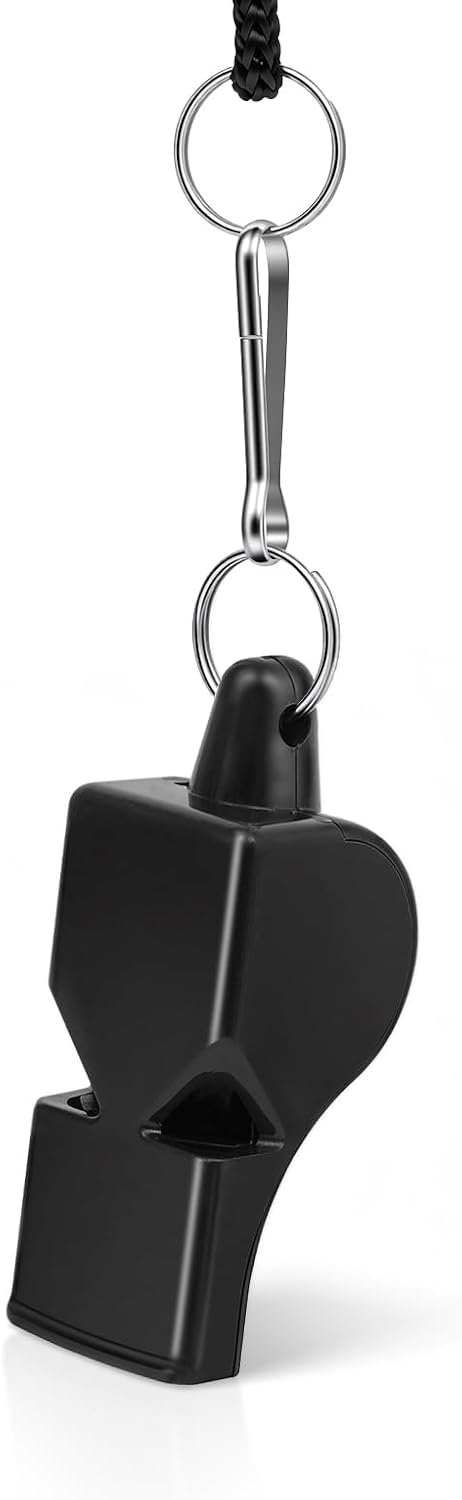 Fya Ultra-Loud 120dB Sound Whistle – Black Pealess Coach Referee Whistle with Lanyard, Eco-Friendly ABS, Ideal for Sports Training, Lifesaving & Emergencies (2 Pack)