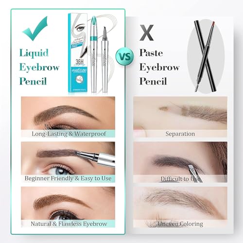 Eyebrow Pen with 4-Fork-Tip Create Natural Hair-Like Brows Light Brown - image 8