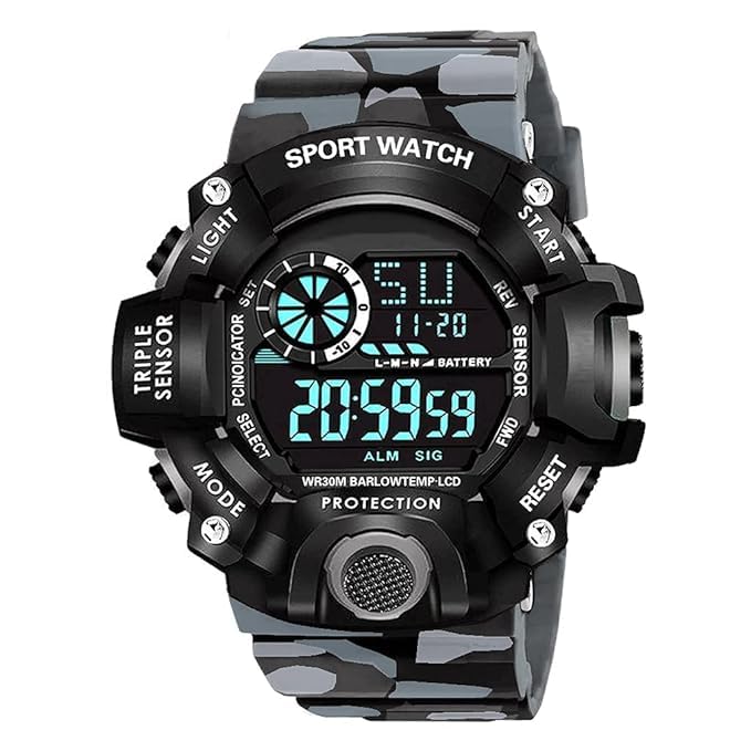 Loris Digital Sports Multi Functional Waterproof Chronograph Black Dial Watch for Boys and Mens (Grey Multi) (B0D3F52MBW) Amazon Price History, Amazon Price Tracker