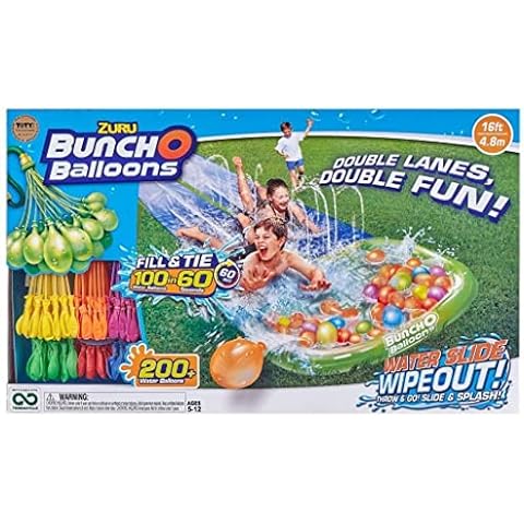 Bunch O Balloons Water Slide Wipeout 2 Lane + 5 Balloon Bunches Cover