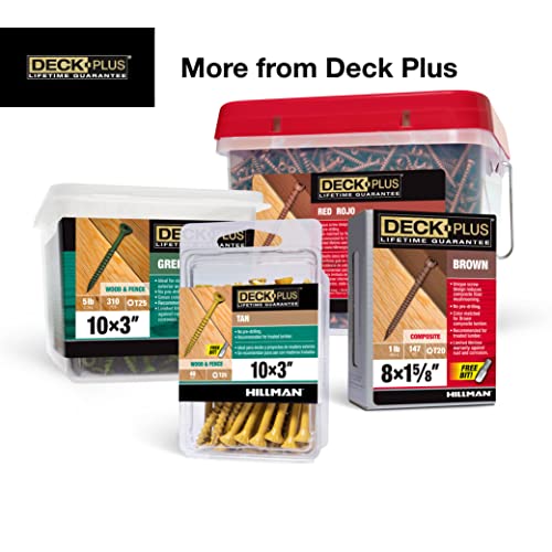 deck plus 2-12 inch epoxy coated exterior wood and fence screws 10 x 2-1234 torxstar drive included coarse thread outdoor rust resistant decking screw brown 5 lb box 365 pieces  49007