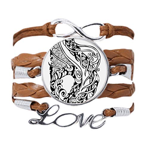 Bracelet dragon de culture chinoise en cuir noir pour offrir