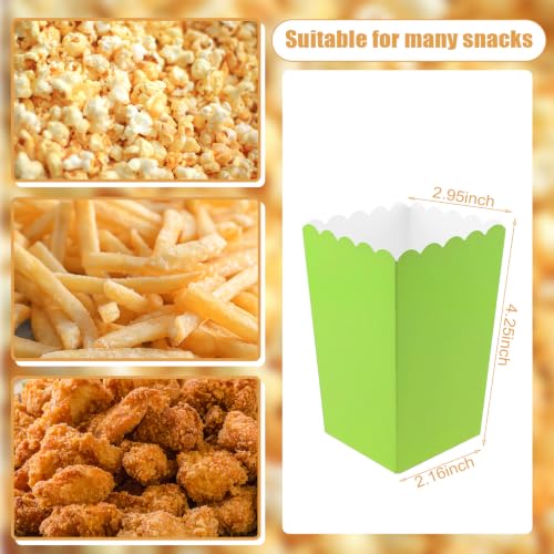 Image of 50 Pcs Popcorn Boxes Mini Paper Popcorn Box Cardboard Popcorn Container for Party Disposable Snack Candy Popcorn Bags Popcorn Holder for Movie Nights Birthday Wedding (Green)