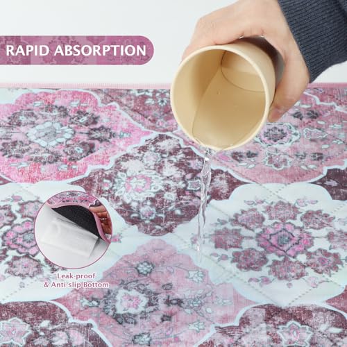 Image of IEUUMLER Washable Pee Pads for Dogs, 2 Pack Reusable Pee Pads for Dogs Non-Slip Grip, Super Absorbent Waterproof Puppy Pads for Potty Training, Playpen, Crate, Whelping Box EU011 Pink, 36x31