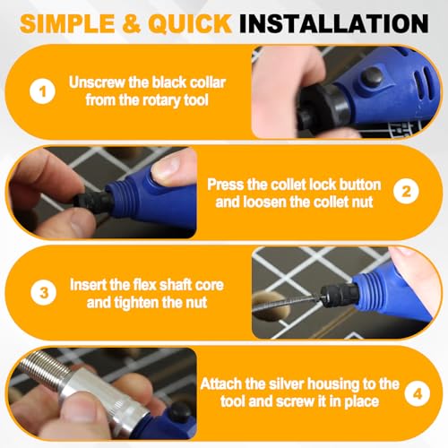 Flexible Mehrzweck Verlängerung Kompatibel mit Dre-Mel Wen Roybi Bohrmaschine Rotationstool für Wichtige Elektroschleife für Wichtige Dorns von Poweka