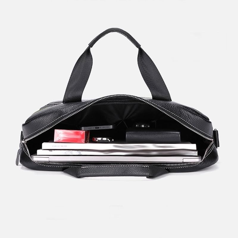 Men's diagonal cross handbag Leather briefcase Business Meeting Computer Bag