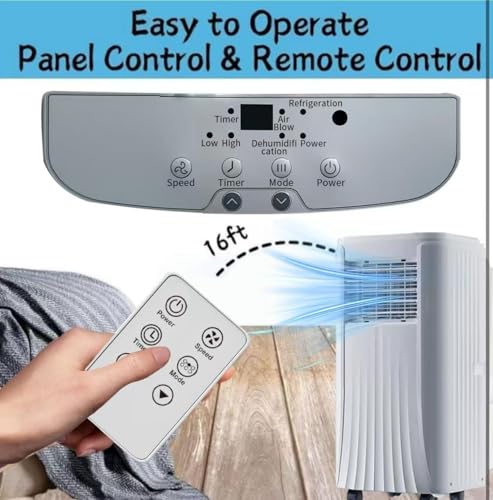 Rexhan Portable Air Conditioner, 9000 BTU Multifunctional Air Conditioning Unit, AC Unit, 4 in 1 Air Cooler, Air Purifier, Fan, Dehumdifier, 24h Timer, Remote Control, Window Kit, Class A Rating - Image 6