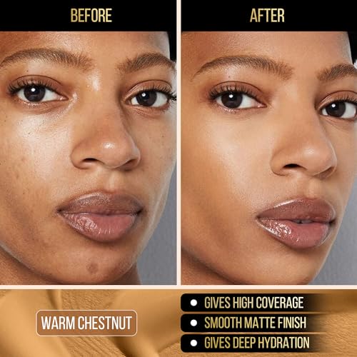 Image of Auric CoverMatte Flawless Finish Hydrating & Long Lasting Liquid Foundation (30ml) with Matte Finish & Optimum Coverage I Paraben Free I Warm Chestnut