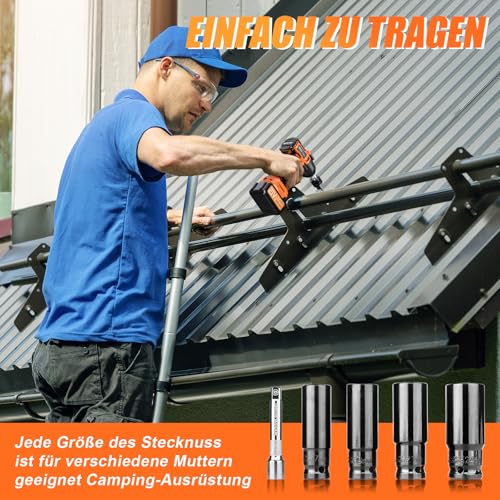 Miniatura 4 de Protmex Llave De Impacto Inalámbrica Sin Escobillas,2x4,0 Ah 21v Pistola De Impacto Baterías Par Máximo De 1200 N.M,1 2 Llave De Impacto Con 1 Destornillador, Para Coche Familiar Camioneta Cortacésped