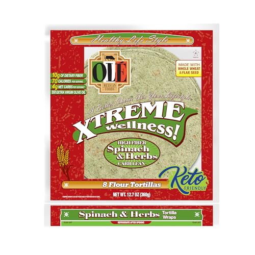 Ole Ole Xtreme Wellness, Spinach Wraps, 8 ct