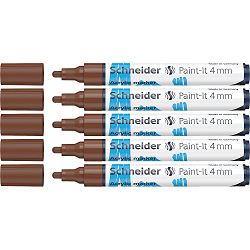 Marqueurs acryliques Schneider Paint-It 120207 avec pointe 4 mm pour peinture sur toile et pierre