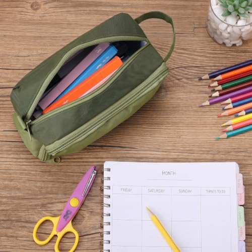 Image of Mr. Pen- High Capacity Pencil Case, Large Pencil Pouch with 3 Compartments and 2 Pockets, Large Pencil Bag with Smooth Zipper, Cute Pencil Case Pouch Organizer, School Supplies for Teens