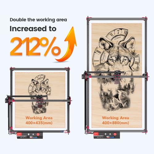 Image of Algolaser DIY KIT MK2 Y-Axis Extension Kit - Laser Engraving Area Expansion to 15.7 inch x 34.6 inch (400 x 880mm) - Compatible with Algolaser DIY KIT MK2 10W for Laser Engraver & Cutter - Easy Installation