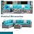 SUNLEI 8 Pieces Wicker Patio Furniture Set with Fire Pit, Sectional Outdoor Furniture Set with Tea Table, Rattan Patio Conversation Set for Lawn & Balcony (Silver/Light Blue)