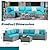 SUNLEI 8 Pieces Wicker Patio Furniture Set with Fire Pit, Sectional Outdoor Furniture Set with Tea Table, Rattan Patio Conversation Set for Lawn & Balcony (Silver/Light Blue)