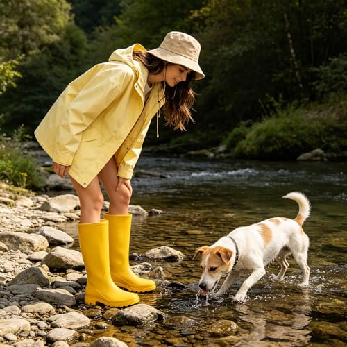 Image of Asgard Women's Tall Rain Boots Waterproof Knee High Rainboots Rubber Wellies