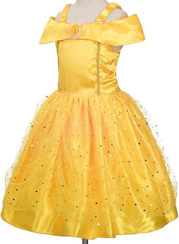 Miniatura 9 de Dressy Daisy Disfraz de princesa sofisticado vestido dorado y amarillo para Halloween Navidad fiesta de cumpleaños y carnaval