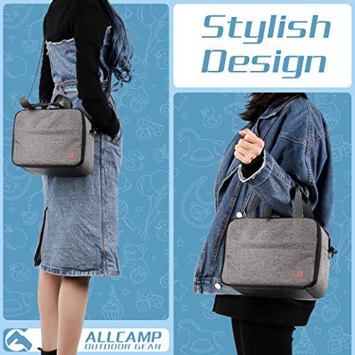 ALLCAMP Breast Milk Cooler Bag with Contoured Ice Pack Fits 6 Bottle,Baby Bottles Tote Bag of Daycare,Breastmilk Baby Bottle Cooler & Travel Bag (Grey) - Thumbnail 7