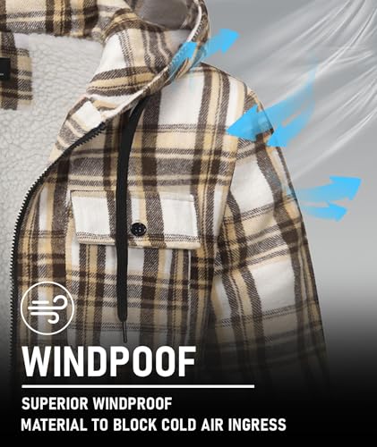 Image of GEEK LIGHTING Men's Flannel Shirts Jacket Sherpa Lined Fleece Plaid Hoodie Long Sleeve Winter Warm Coat