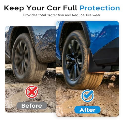 Image of Sunsdrew Mud Flaps for 2026 2027 Toyota RAV4 Accessories- 4PCS Front & Rear Splash Guards - No-Drilling All Weather Exterior Mud Guards