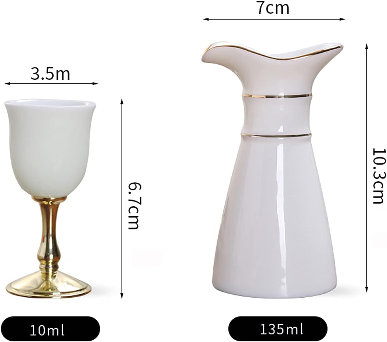 Sake Set Japanese, Sake Pot Sake Cup Modern Used for Home Party and Great Gifts, Sake Cups + Sake Pot + Gift Box Packaging,White,Practical