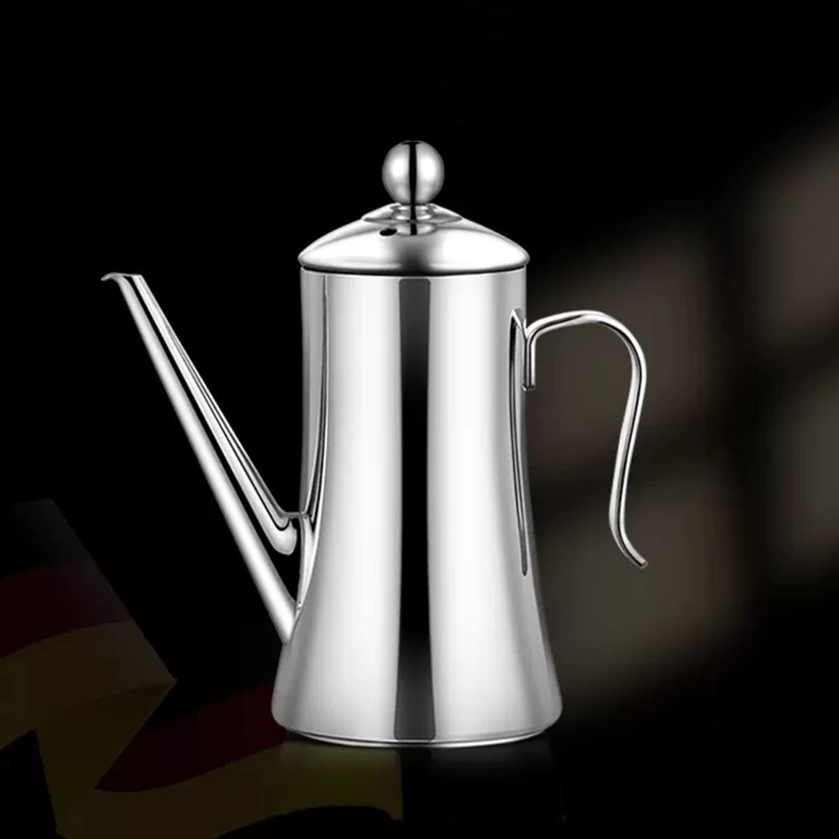 Bottiglia dispenser per olio d'oliva, grande capacità, in acciaio inox, con beccuccio antigoccia, per olio, salse, aceto, contenitore da cucina facile da versare