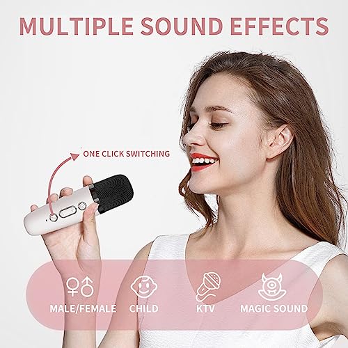 Image of Mini Karaoke Machine for Kids, Portable Bluetooth Speaker with Wireless Microphone,Kids Music Player Toys for Girls and Boys,3,4, 5, 6, 7, 8+ Years Old, Teens Birthday (White-Unicorn)