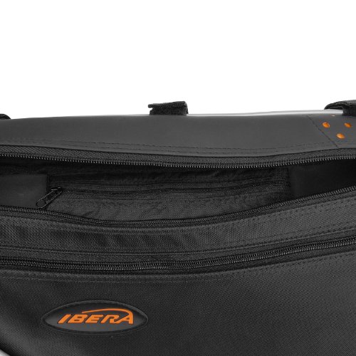 Ibera Bike Frame Bag - Slim Bike Pouch with 5L Capacity, 2-Zipper Compartments & Velcro Mount - Fits Most Bikes, Holding Tools Snacks & More - Water-Resistant & Reflective Bicycle Bag 16"x17"x11"