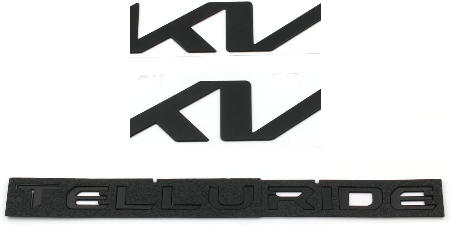 3PCS Matte Black Replacement Front Rear Emblems for 2022-2025 Telluride (Matte Black)