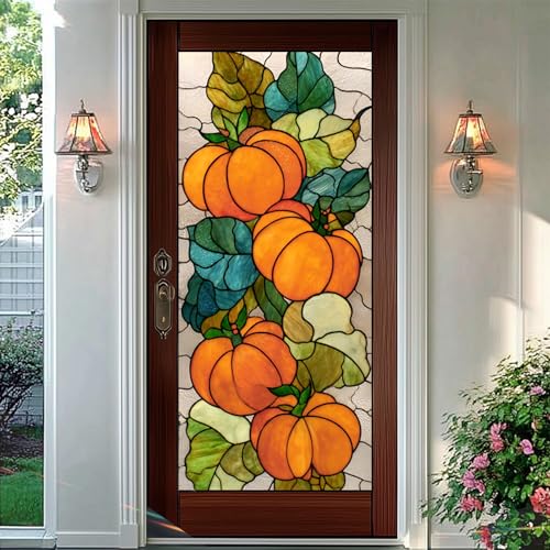 HOMETITUTE Película para ventana con hojas y calabazas 17.7x39.3 in miniatura 6