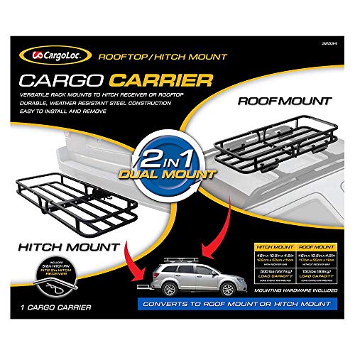 CargoLoc 2in1 Hitch Mount And Roof Top Cargo Carrier