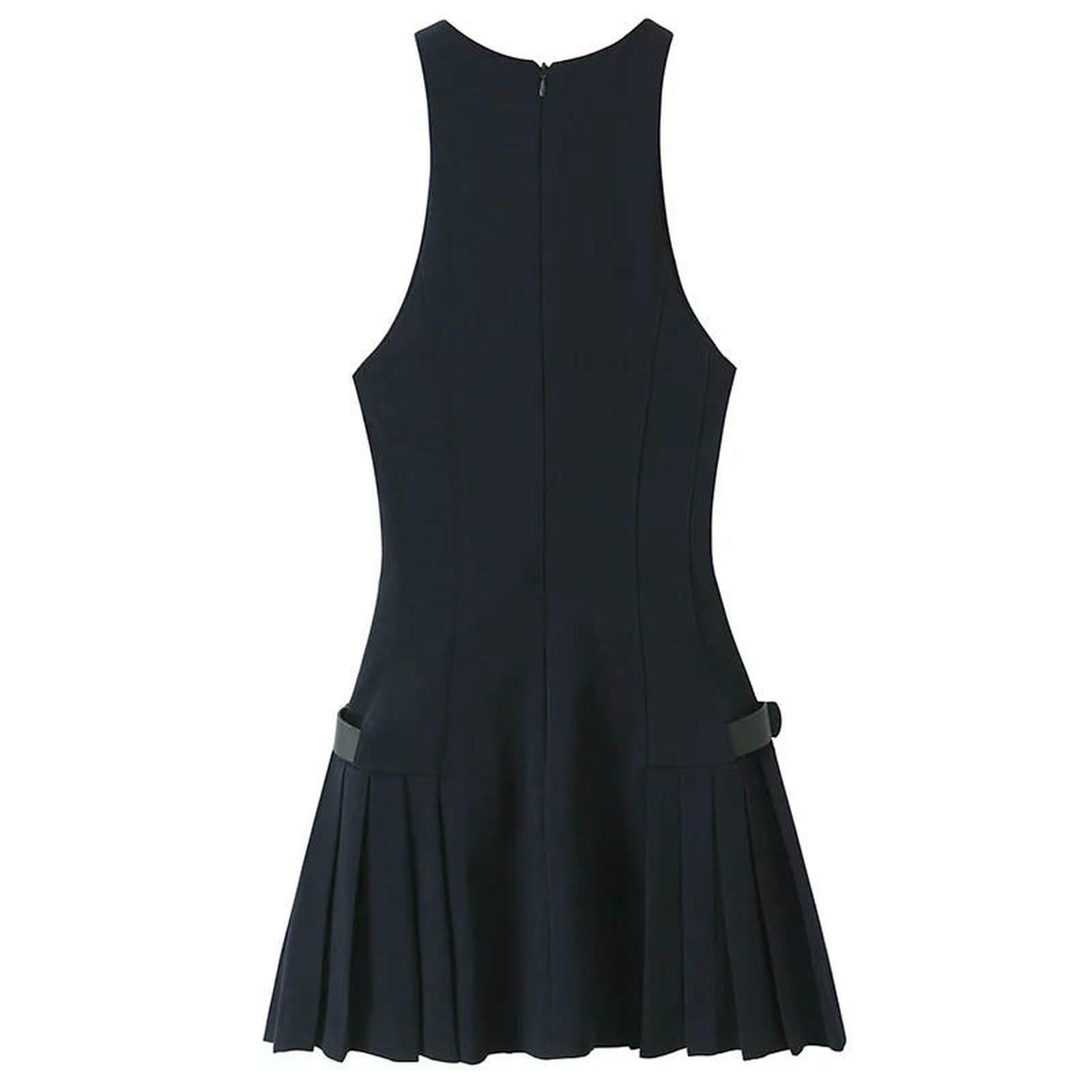 Sukienki damskie z paskiem kamizelka mini sukienka elegancka bez rękawów moda uliczna slim fit lato prosty styl trapezowa szarfy, Pokaż na zdjęciu, M