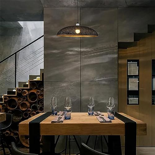 Lampe Suspendue E27 en Métal Gravé Haute Qualité Style Loft - 6